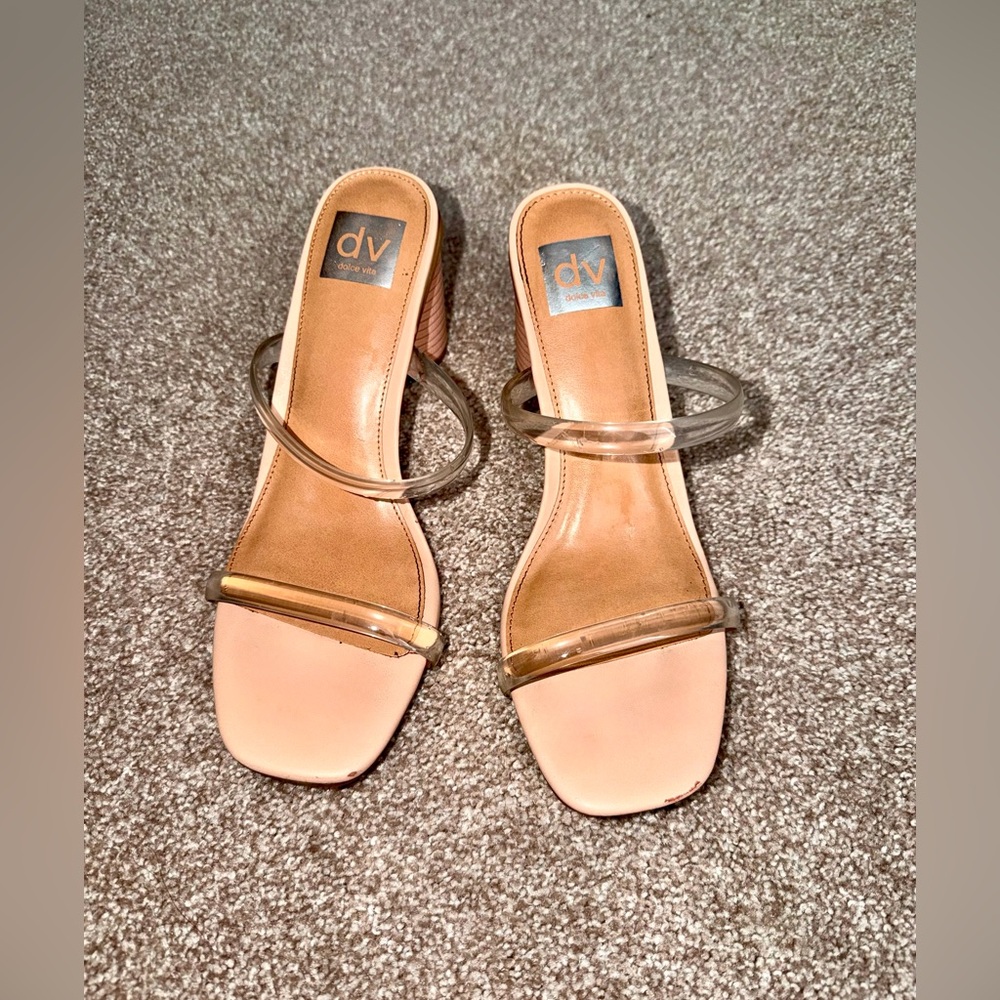 DV by Dolce Vita Women's Tan and Clear Heels
